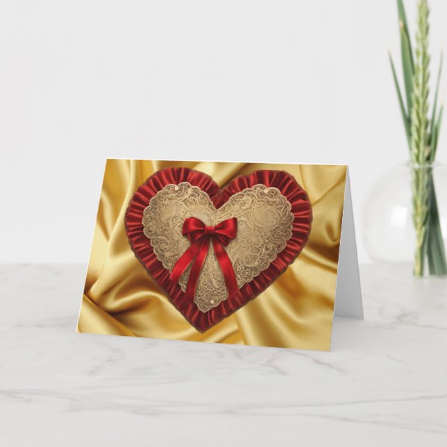 Carte de la Saint-Valentin en forme de cœur avec r (Devant)