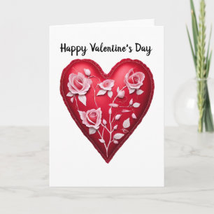 Carte de la Saint-Valentin en forme de cœur avec r