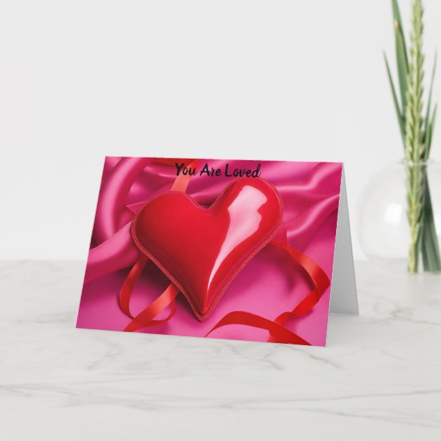 Carte de la Saint-Valentin en forme de cœur avec u (Devant)