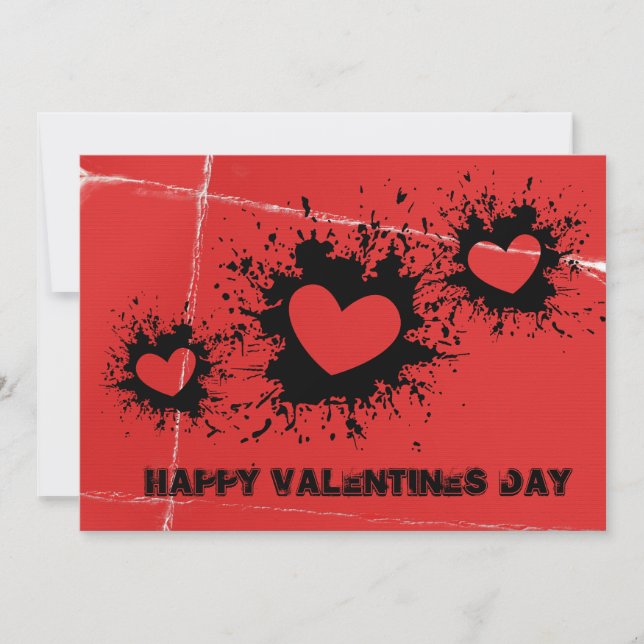 Carte de la Saint-Valentin en papier déchiré et ta (Devant)