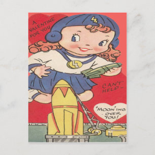 Carte de la Saint-Valentin Fille de l'Espace Rétro