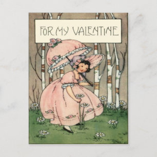 Carte de la Saint-Valentin Fille Rétro Vintage Cue