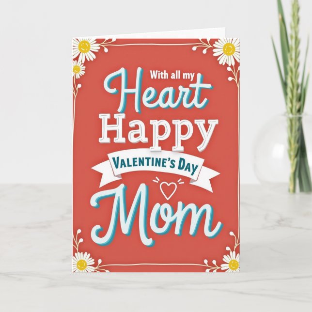 Carte de la Saint-Valentin Fleur de Daisy pour Mam (Devant)