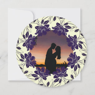 Carte de la Saint-Valentin fleurie arrondie avec u