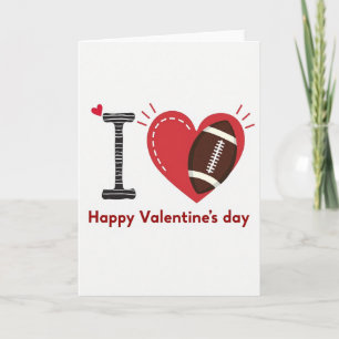 Carte de la Saint-Valentin Football Coeur