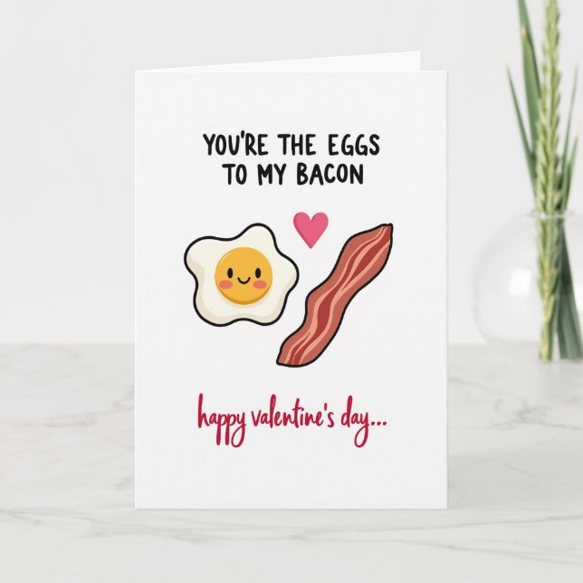 Carte de la Saint-Valentin Funny Eggs Bacon (Devant)