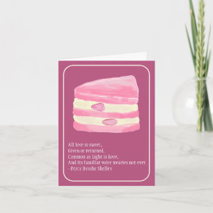 Carte de la Saint-Valentin Gâteau aux fraises rose