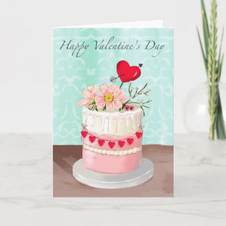Carte de la Saint-Valentin gâteau floral