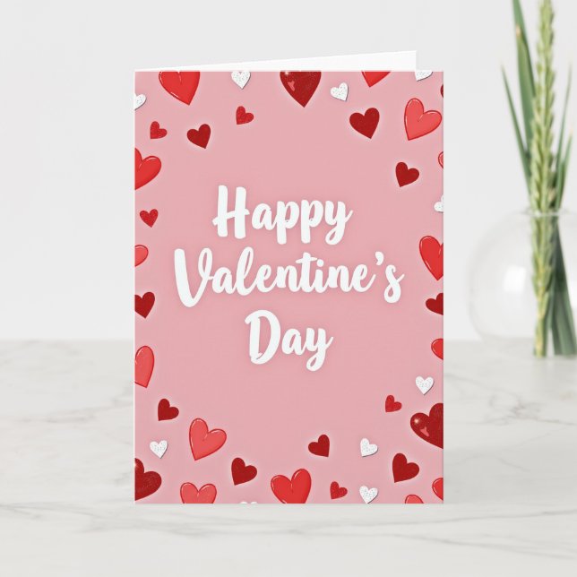 Carte de la Saint-Valentin Glitter Hearts (Devant)