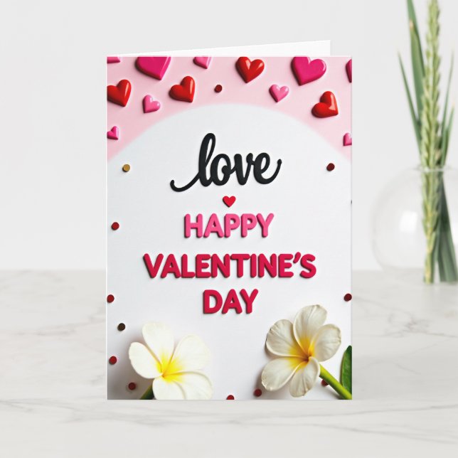 Carte de la Saint-Valentin Glossy Hearts (Devant)