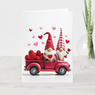 Carte de la Saint-Valentin Gnome Amour Camion
