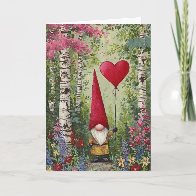 Carte de la Saint-Valentin Gnome-Intérieur Vierge- (Devant)