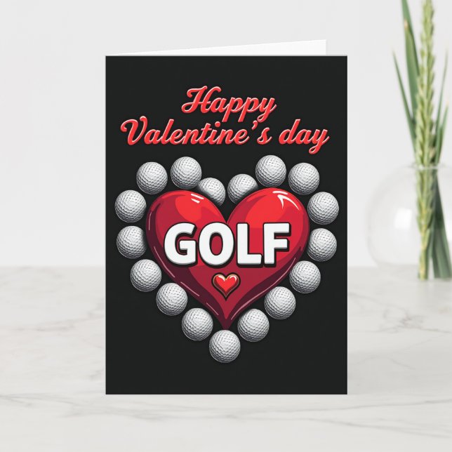 Carte de la Saint-Valentin golf avec message sincè (Devant)