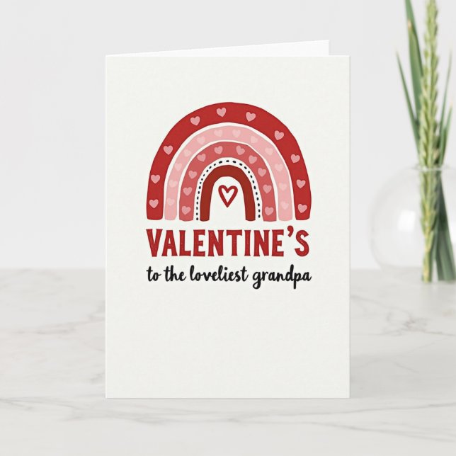 Carte de la Saint-Valentin Grand-père Cœurs (Devant)
