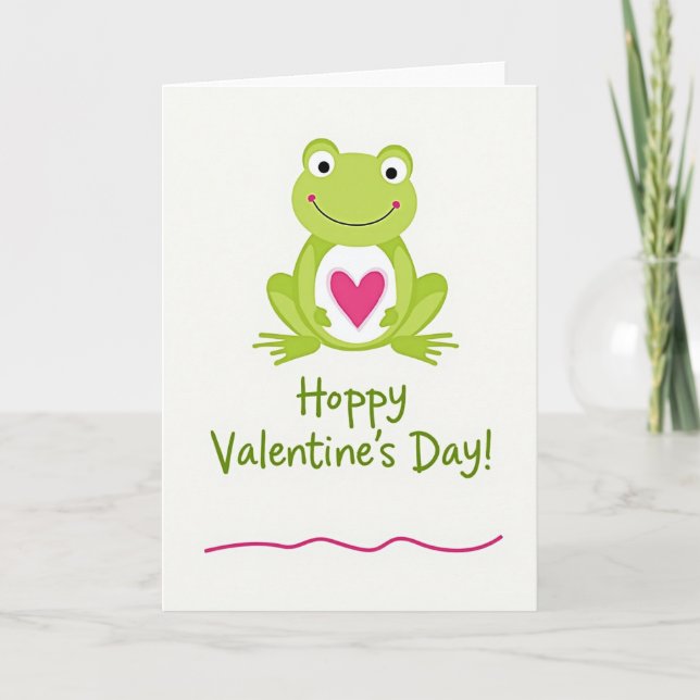 Carte de la Saint-Valentin grenouille joyeuse (Devant)