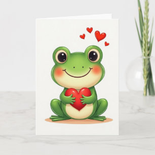 Carte de la Saint-Valentin Grenouille Verte