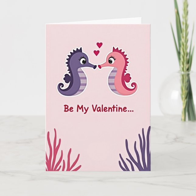 Carte de la Saint-Valentin Hippocampe Amour (Devant)