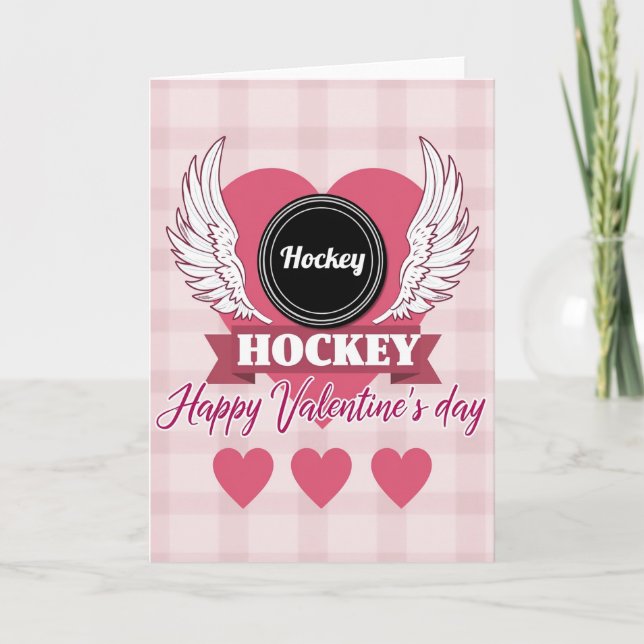 Carte de la Saint-Valentin Hockey Love (Devant)