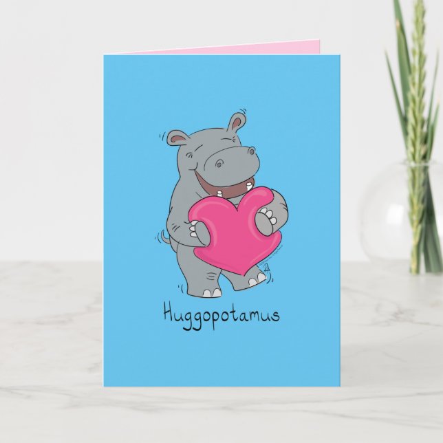 Carte de la Saint-Valentin Huggopotamus Hippopotam (Devant)