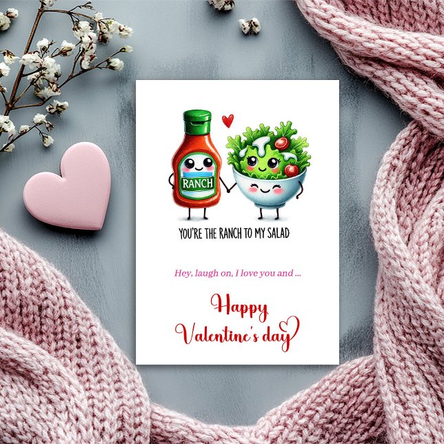 Carte de la Saint-Valentin impertinente Humour et  (Cheeky Valentine Card Cute Food Pun Humor)
