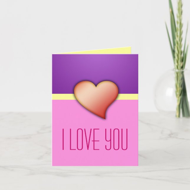 Carte de la Saint-Valentin, Je t'aime, Cœur, Viole (Devant)