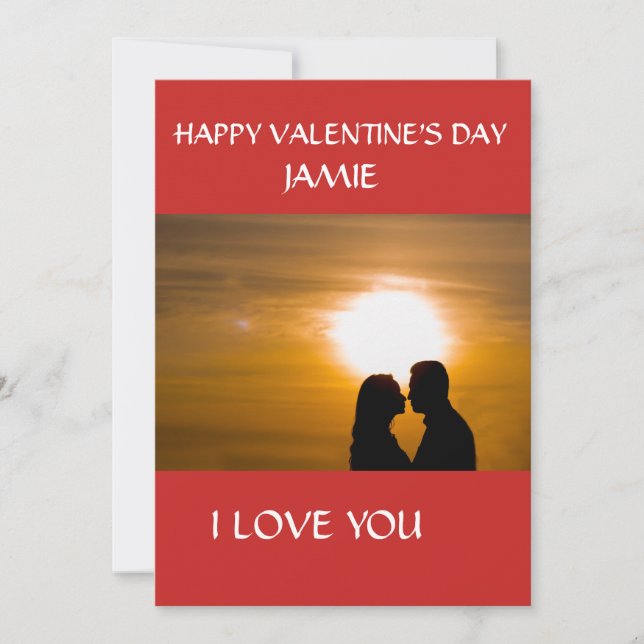 CARTE DE LA SAINT-VALENTIN JE T'AIME COUCHER DE SO (Devant)
