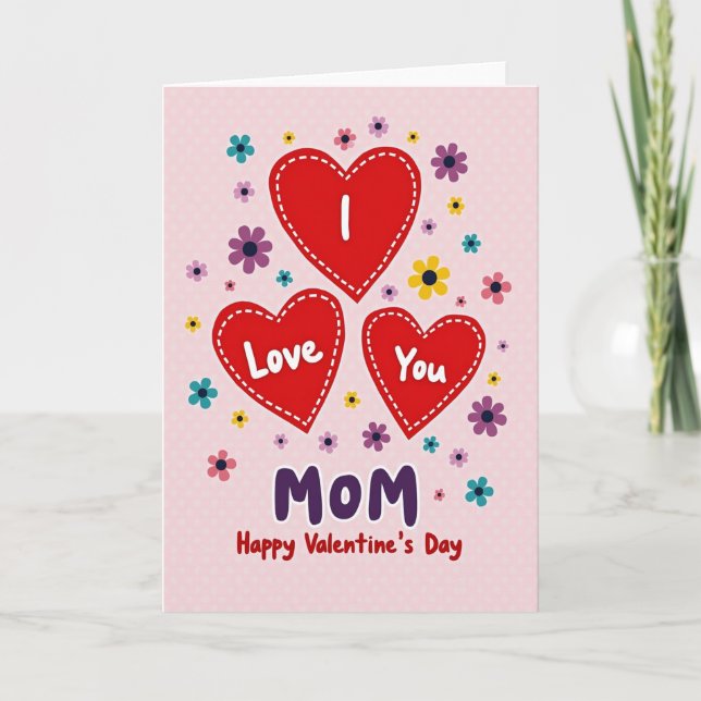 Carte de la Saint-Valentin 'Je t'aime maman' (Devant)