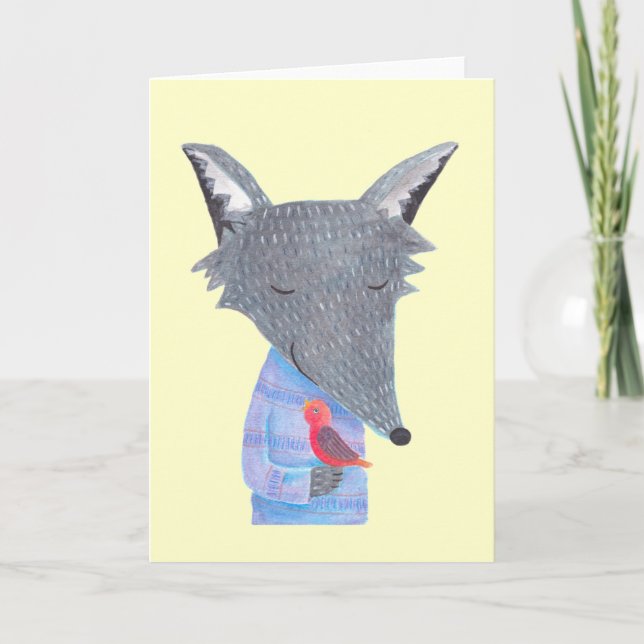 Carte de la Saint-Valentin Je T'Aime Oiseau Loup (Devant)