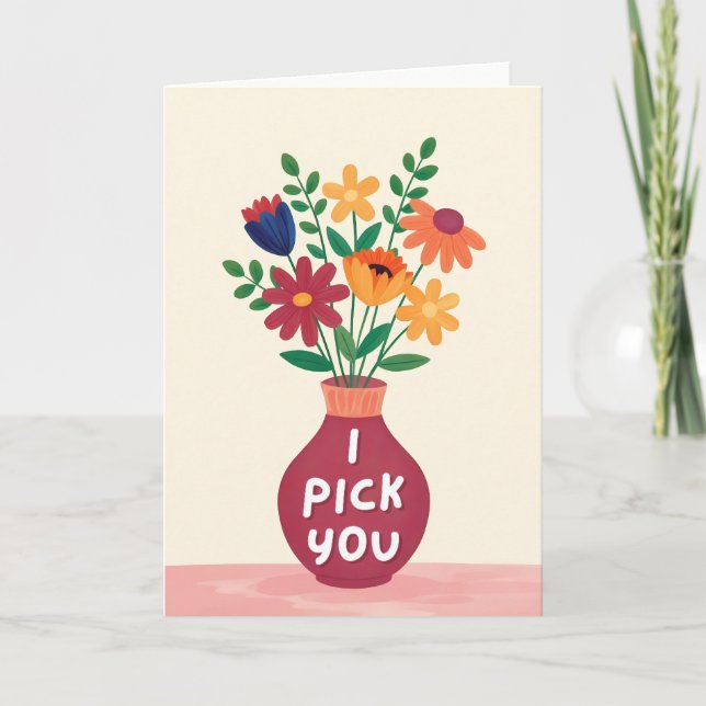 Carte de la Saint-Valentin Je Te Choisis Fleur Sau (Devant)