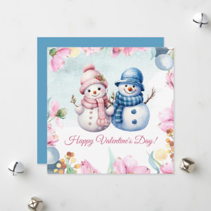 Carte de la Saint-Valentin Joyeuse Couple Bonhomme