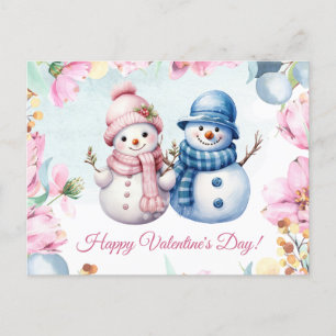 Carte de la Saint-Valentin Joyeuse Couple Bonhomme