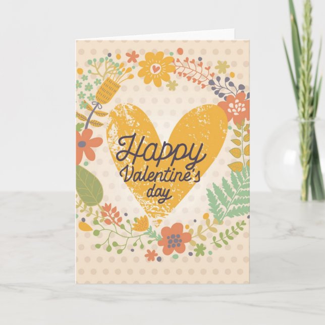 Carte de la Saint-Valentin Joyeuse en Couleurs Viv (Devant)