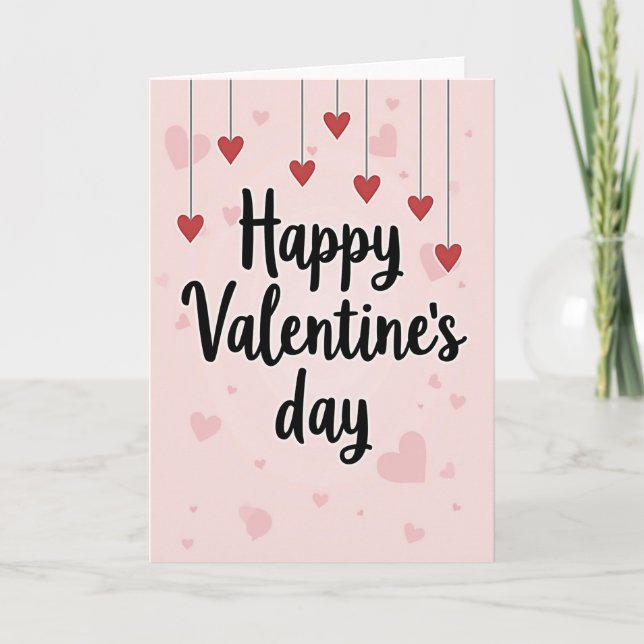 Carte de la Saint-Valentin Joyeuse en écriture ros (Devant)