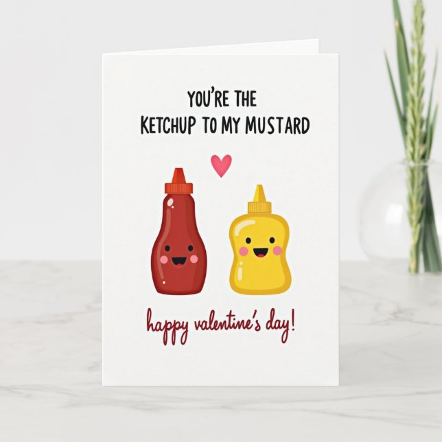 Carte de la Saint-Valentin Ketchup Moutarde (Devant)