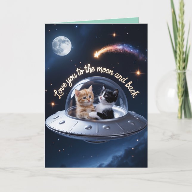 Carte de la Saint-Valentin Kitten Moon (Devant)