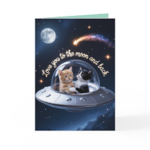 Carte de la Saint-Valentin Kitten Moon