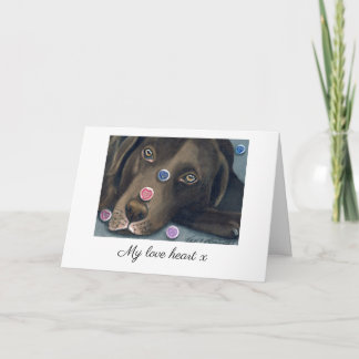 Carte de la Saint-Valentin Labrador au Chocolat
