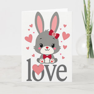 Carte de la Saint-Valentin Lapin Mignon et Doux