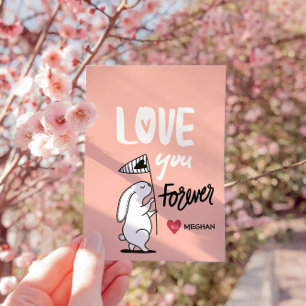 Carte de la Saint-Valentin Lapin Mignon Love You F