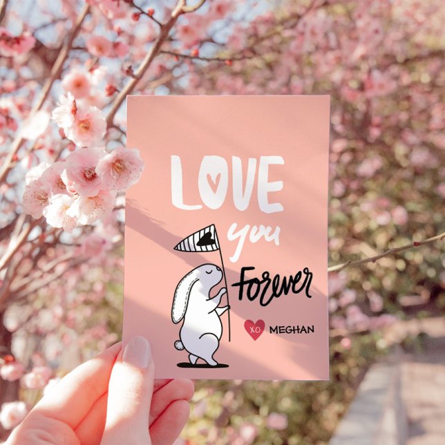 Carte de la Saint-Valentin Lapin Mignon Love You F (Créateur téléchargé)
