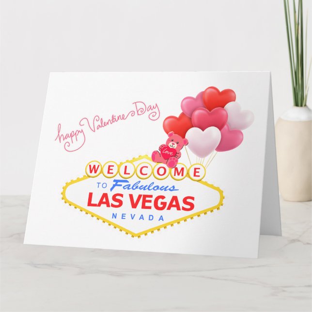 Carte de la Saint-Valentin Las Vegas avec ours LOV (Devant)