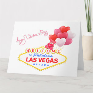 Carte de la Saint-Valentin Las Vegas avec ours LOV