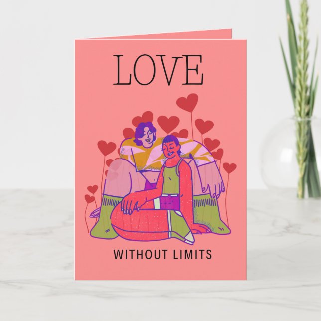 Carte de la Saint Valentin LGBTQ Love Without Limi (Devant)