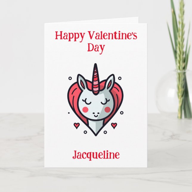 Carte de la Saint-Valentin licorne drôle personnal (Devant)