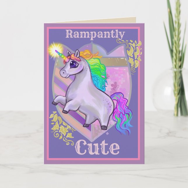 Carte de la Saint-Valentin Licorne Mignonne à Tout (Devant)