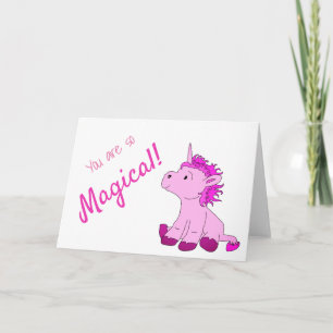 Carte de la Saint-Valentin Licorne Rose Magique
