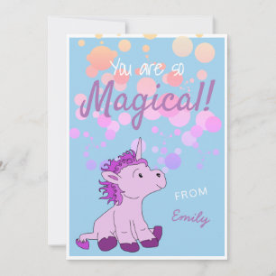 Carte de la Saint-Valentin Licorne Rose Magique