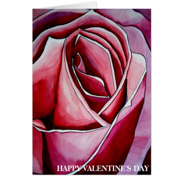 Carte de la Saint-Valentin macro fleur rose rose (Devant)