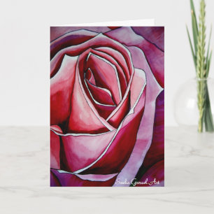 Carte de la Saint-Valentin macro fleur Rose rose