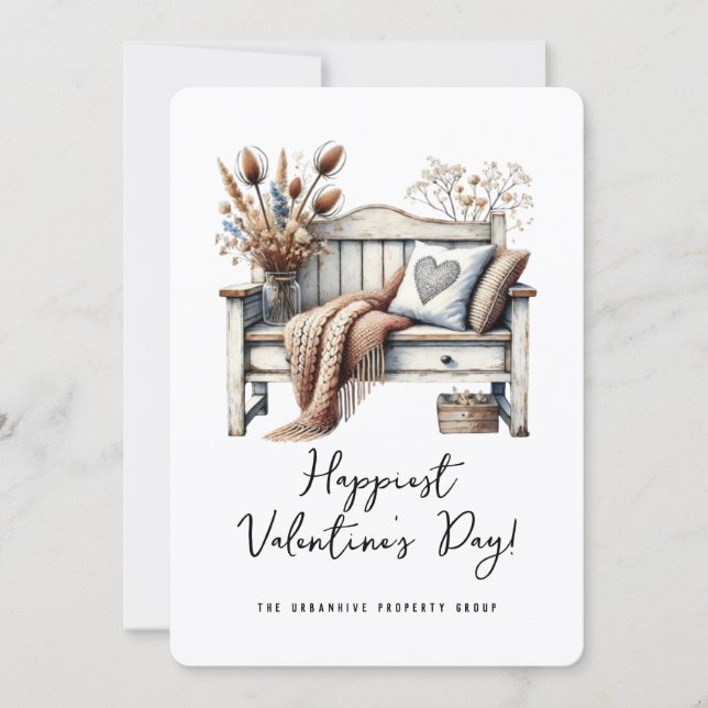 Carte de la Saint-Valentin Maison Rustique Boho po (Devant)